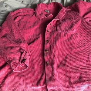 L.L. Bean 100% Cotton Ribbed Pink Shacket Sz Large